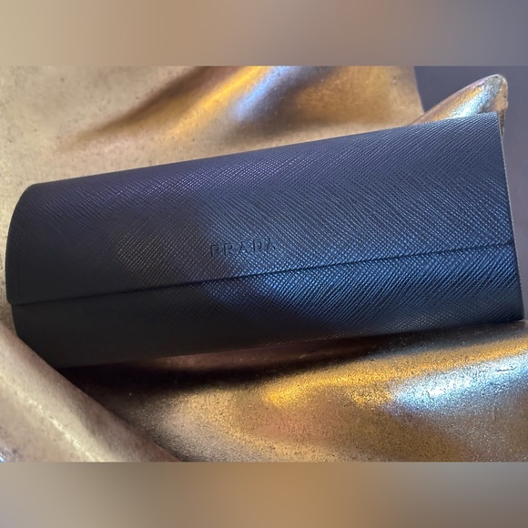 Prada Textured Black Leather Sunglasses Case Accessory - Picture 2 of 9